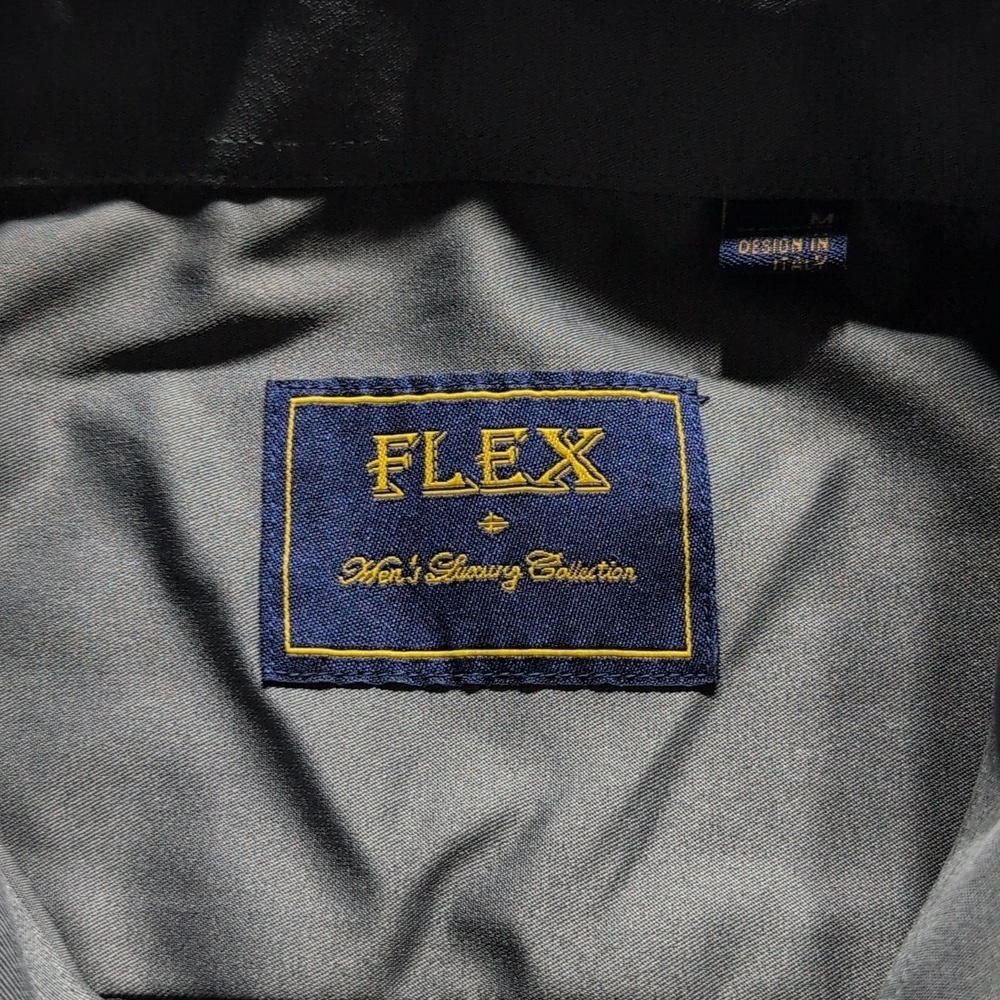 Flex Men's Luxury Collection Long Sleeve Button Up Shirt Gray Soft Fabric Size M - Picture 2 of 8